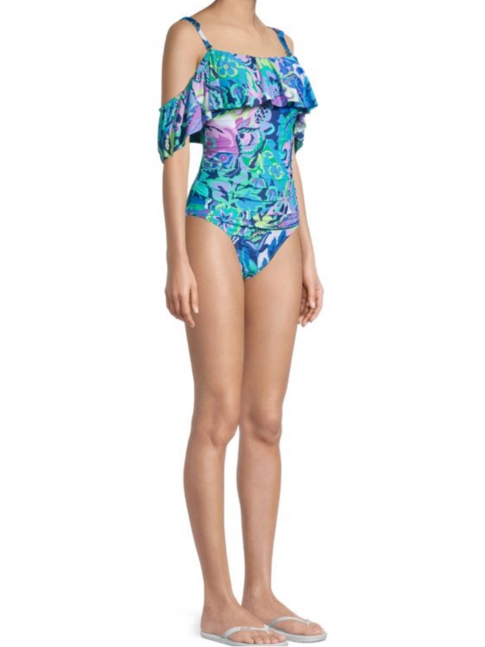 Tahari Paisley Blue Green swimsuit